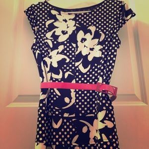 Joseph Ribkoff black and white flower dress